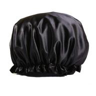 🚿 etercycle women's waterproof shower cap - reusable double layer bathing hair cap for all hair lengths and thicknesses (black) logo