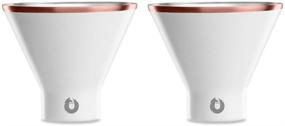 img 4 attached to 🍸 Snowfox Elegance Collection: Insulated Stainless Steel Martini & Margarita Glasses - Set of 2, White/Gold