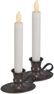 🕯️ flameless led taper candle set with timer - mark feldstein & associates (pack of 2) логотип