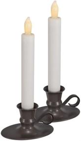 img 4 attached to 🕯️ Flameless LED Taper Candle Set with Timer - Mark Feldstein & Associates (Pack of 2)