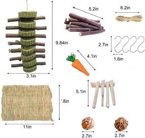 img 1 attached to 🐰 Calymmny Extra Large Rabbit Grass House and Hideout: 16 PCS Bunny Chew Toys and Edible Grass Hut for Rabbits, Guinea Pigs, Chinchillas, and Squirrels