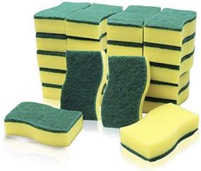 img 4 attached to 🧽 24-Pack Klickpick Home Scrubbing Sponges – Non-Scratch Cleaning Pads – Heavy Duty Dish Sponge with Dual Sides for Kitchen Stain Removal and Plate/Dish Cleaning