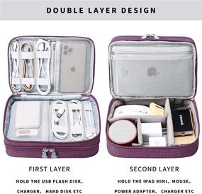 img 2 attached to 🔌 Purple Mairle Travel Cord Cable Organizer: Portable Electronics Accessories Carrying Bag for Convenient Storage