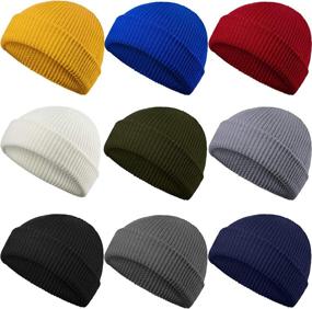 img 4 attached to 🧢 Geyoga 9 Pieces Trawler Beanie Hats: Stylish Unisex Winter Caps in 9 Colors