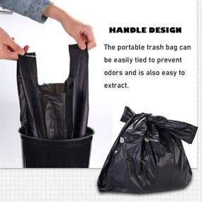 img 1 attached to 🚮 Conveniently Portable: 60 Count Small Trash Bags 4 Gallon with Handle - Ideal for Bathrooms, Cars, Bedrooms, and Offices