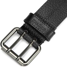 img 1 attached to 👔 Double Casual Leather Belts by Chaoren: Stylish Men's Accessories