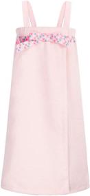img 4 attached to Adjustable Bathrobe for Girls 4-14Y - Zexxy Bath Wrap Towel with Polka Dot Bow Cover Up