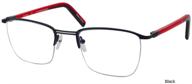 👓 proeyes attitude 2 progressive multifocus reading glasses with anti blue light resin lens, square black frame, zero magnification upper lens and +2.00 power lower lens logo