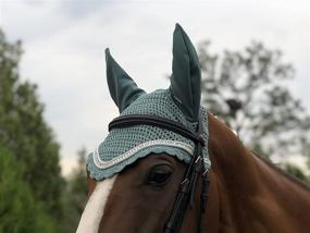 img 1 attached to 🐴 TGW RIDING Full Peacock Green Horse Ear Bonnet: Protecting and Styling Your Horse with Horse Hood/Mask Horse Veil Horse Ear Bonnet/Net/Hat