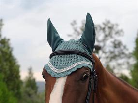 img 3 attached to 🐴 TGW RIDING Full Peacock Green Horse Ear Bonnet: Protecting and Styling Your Horse with Horse Hood/Mask Horse Veil Horse Ear Bonnet/Net/Hat