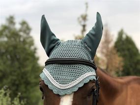 img 2 attached to 🐴 TGW RIDING Full Peacock Green Horse Ear Bonnet: Protecting and Styling Your Horse with Horse Hood/Mask Horse Veil Horse Ear Bonnet/Net/Hat