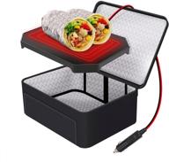 🚗 convenient aotto portable food warmer for car: 12v heated lunch box ideal for travel, road trips, camping, and picnics (black) логотип