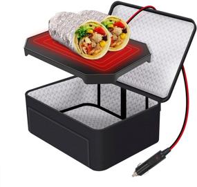 img 4 attached to 🚗 Convenient Aotto Portable Food Warmer for Car: 12V Heated Lunch Box Ideal for Travel, Road Trips, Camping, and Picnics (Black)