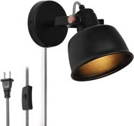 💡 contemporary nordic rotatable wall sconce: modern adjustable lamp for bedroom & living room with on/off switch cord (no e12 bulb included) логотип