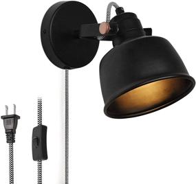 img 4 attached to 💡 Contemporary Nordic Rotatable Wall Sconce: Modern Adjustable Lamp for Bedroom & Living Room with On/Off Switch Cord (No E12 Bulb Included)