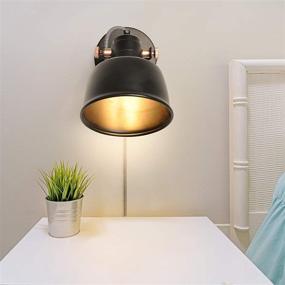 img 1 attached to 💡 Contemporary Nordic Rotatable Wall Sconce: Modern Adjustable Lamp for Bedroom & Living Room with On/Off Switch Cord (No E12 Bulb Included)