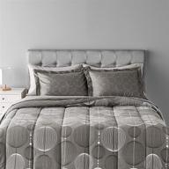🛏️ amazon basics 7-piece lightweight microfiber bed-in-a-bag comforter bedding set – full/queen, industrial gray: complete bedroom ensemble for ultimate comfort logo