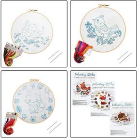 img 3 attached to 🧵 Beginner's Animal Embroidery Kit - Louise Maelys 3-Set for Adults, Crafts, Needlepoint, Cross Stitch