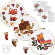 🧵 beginner's animal embroidery kit - louise maelys 3-set for adults, crafts, needlepoint, cross stitch logo