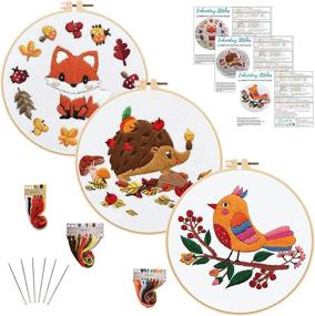 img 4 attached to 🧵 Beginner's Animal Embroidery Kit - Louise Maelys 3-Set for Adults, Crafts, Needlepoint, Cross Stitch