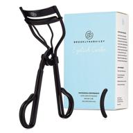 💃 lash next door professional eyelash curler - achieve instant, long lasting curl & lift with no pinching or creasing - includes replacement pad (black) logo