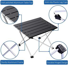 img 3 attached to 🏕️ Portable Aluminum Camping Table with Folding Beach Design - Perfect for Outdoor Activities, Picnics, BBQs, Cooking, Festivals, Beach Trips, and Home Use