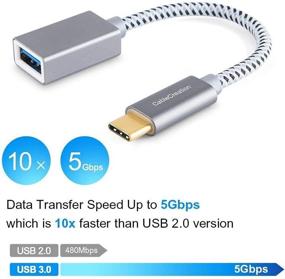 img 2 attached to Адаптер USB3.1 USB Female to USB C CableCreation OTG 0.5 FT: 5Gbps Data, MacBook Pro, XPS, Galaxy, Space Gray