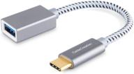 адаптер usb3.1 usb female to usb c cablecreation otg 0.5 ft: 5gbps data, macbook pro, xps, galaxy, space gray логотип