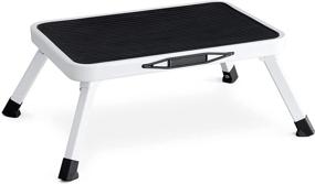 img 4 attached to 🪜 Navaris Portable Step Stool - Compact Folding One Step Ladder - Lightweight Metal Stool with Carry Handle and 330 lbs. Weight Capacity