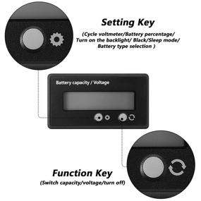 img 2 attached to 🔋 2 штуки DC батарейный датчик с сигнализацией и ключом переключения - индикатор напряжения для аккумуляторов на основе кислот и литиево-ионных аккумуляторов