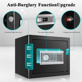 img 2 attached to ETE ETMATE Fireproof Safe, 1.2 Cubic Feet Security Box Digital Combination Lock Safe with Keypad LED Indicator – Black | Ideal for Cash, Money, Jewelry, Guns, Cabinet Storage
