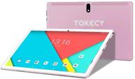 📱 10 inch android 9 tablet, tokecy quad core, 4gb ram, 64gb storage, 1920x1200 ips hd display, dual camera: 8mp+5mp, 2 sim phablet, google gms certified, bluetooth enabled (pink) logo