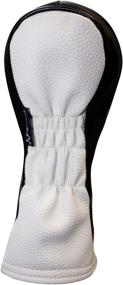 img 1 attached to Majek Golf Headcovers: Black & White Leather Style 1, 3, 5 Driver & Fairway Head Covers for 460cc Drivers