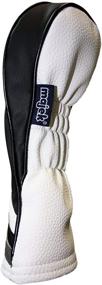 img 2 attached to Majek Golf Headcovers: Black & White Leather Style 1, 3, 5 Driver & Fairway Head Covers for 460cc Drivers