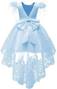 img 3 attached to 👗 Elegant White Lace Bowknot Flower Girl Dresses: Perfect for Pageants, Weddings & Parties - Ages 1-10 Years