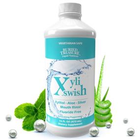 img 4 attached to 🌿 Xyli Swish - All Natural Nano Silver, Xylitol & Aloe Mouthwash - Fight Bad Breath & Dry Mouth - Alcohol and Fluoride Free - Peppermint Flavor - 16oz
