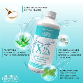 img 3 attached to 🌿 Xyli Swish - All Natural Nano Silver, Xylitol & Aloe Mouthwash - Fight Bad Breath & Dry Mouth - Alcohol and Fluoride Free - Peppermint Flavor - 16oz