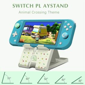 img 1 attached to FXICAI Animal Crossing Adjustable Playstand for Nintendo Switch/Switch Lite - Portable, Compact, Non-Slip Bracket with Angle Adjustability