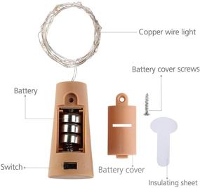 img 3 attached to 🍷 10 Pack 20 LED Wine Bottle Cork Lights: Warm White Fairy String Lights for DIY Décor, Festivals, Weddings, Parties, Indoor & Outdoor Decoration