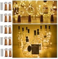 🍷 10 pack 20 led wine bottle cork lights: warm white fairy string lights for diy décor, festivals, weddings, parties, indoor & outdoor decoration logo