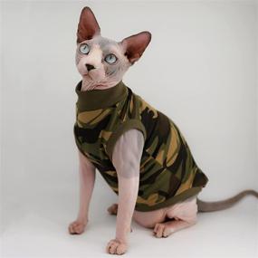 img 2 attached to 🐱 Camo Sphynx Cat Cute Breathable Summer Cotton T-Shirts Pet Clothes