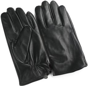 img 2 attached to Ambesi Touchscreen Fleece Lambskin Leather Men's Accessories in Gloves & Mittens