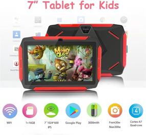 img 3 attached to Android 8.1 Kids Tablet for Learning - 7 inch 1024x600 HD IPS Screen, 1GB RAM+16GB ROM, WiFi, Bluetooth, Dual Camera, Parental Control, 1.8GHz Quad-core Processor - Black