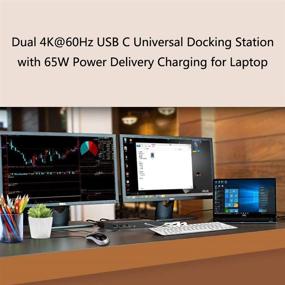 img 3 attached to 🔌 WAVLINK USB C Docking Station: Dual 4K DP/HDMI, 60W Power Delivery, 5K/ Dual 4K @60Hz for USB-C & Thunderbolt 3. Compatible with Windows and Mac (2xDP 1.2, 2xHDMI 2.0, 5xUSB, LAN)