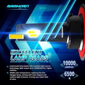 img 3 attached to 💡Высокопроизводительные лампы RAMHORN H13 LED, 360° регулируемый луч, 10000 люмен, 6500K холодный белый, набор для преобразования 9008 - 2 штуки.