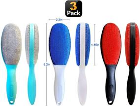 img 3 attached to 🐾 EZClean 3 Pack - Lint Brush for Clothes, Furniture - Double Sided Pet Hair Remover Brush - Reusable Cleaner for Dog Cat Hair - Couch - Magic Velvet Lint Brush