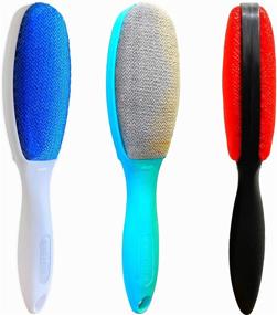 img 4 attached to 🐾 EZClean 3 Pack - Lint Brush for Clothes, Furniture - Double Sided Pet Hair Remover Brush - Reusable Cleaner for Dog Cat Hair - Couch - Magic Velvet Lint Brush