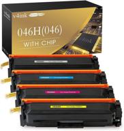 🖨️ v4ink compatible toner cartridge set for canon 046 046h crg-046: high yield replacement for imageclass mf733cdw mf731cdw mf735cdw lbp654cdw mf735cdw printer logo