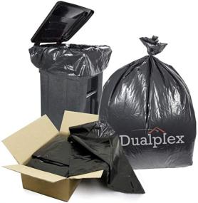img 1 attached to 🗑️ Dualplex 95-96 Gallon Toter Trash Bags, Black 1.5 Mil Garbage Bag Liners, 25 Bags Per Case, 61 x 68 Inches