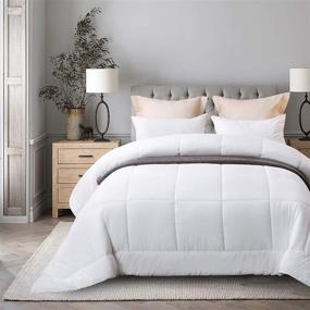 img 4 attached to 🛏️ Shatex White King Comforter: Ultra Soft All Season Bedding - King Size Down Comforter for Luxurious Sleep Experience